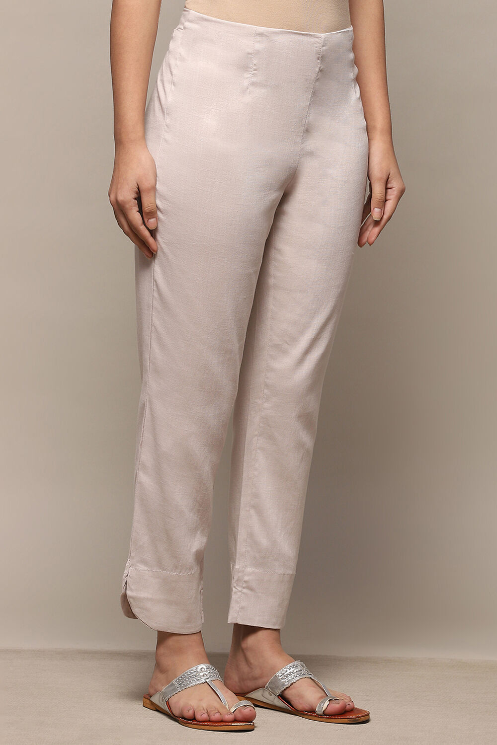 Grey Viscose Blend Pant image number 3