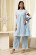 Light Blue Cotton Gathered Suit Set image number 6