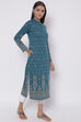 Dark Blue Winter Yarndyed Kurta image number 4