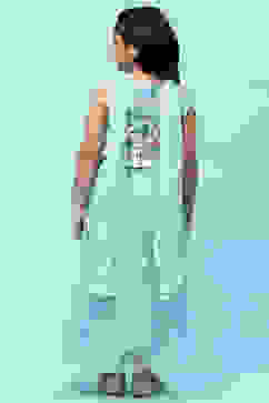 Sea Green Cotton Printed and Glittered Lehenga Set image number 5