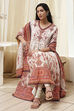 Ecru Cotton Printed Anarkali Suit Set image number 0