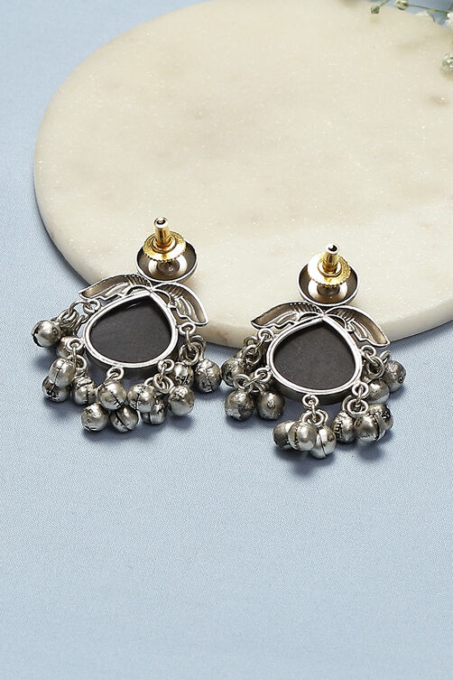 Dark Grey Brass Earrings image number 2