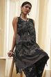 Black Printed Asymmetric Kurta Set image number 7