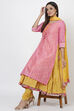 Pink Cotton A-Line Kurta Churidar Suit Set image number 0