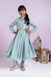 Sea Blue Poly Viscose Anarkali Suit