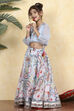 Blue Georgette Dyed Relaxed Lehenga Set image number 7