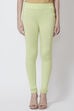 Moss Green Viscose Lycra Solid Leggings image number 3