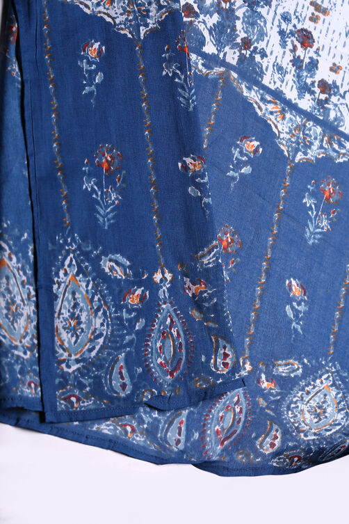 Grey Cotton Anarkali Kurta Churidar Suit Set image number 2