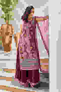 Maroon Printed Straight Kurta & Palazzo Suit Set image number 5