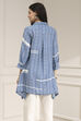 Blue Printed Asymmetric Short Kurta image number 3