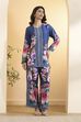 Blue Nylon Viscose Floral Printed Co-ord Set image number 6
