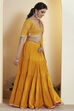 Mustard Cotton Gathered Lehenga Set image number 5