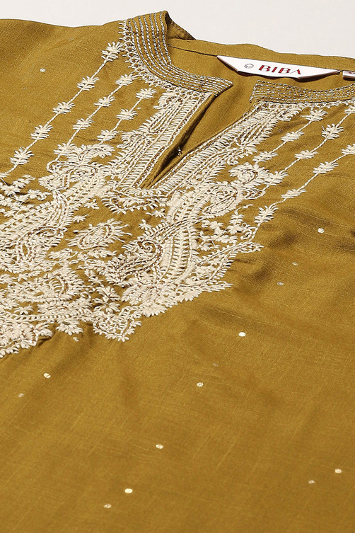 Blue & Rust LIVA Straight Printed 2 Piece Set image number 1