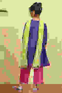 Purple Polyester Solid Kalidar Suit Set image number 4