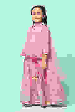 Peach Cotton Short Kurta Printed Suit Set image number 4