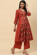 Black Cotton Flared Kurta Set image number 5