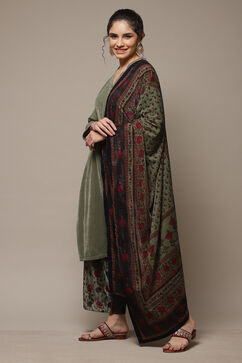 Jade Green Art Silk Straight Kurta Palazzo Suit Set image number 3