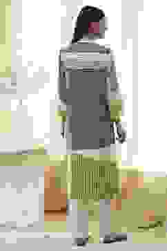 Black and Off-White Straight Printed Kurta Set image number 4