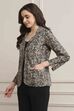Brown Viscose Straight Printed Jacket image number 2