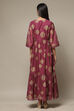 Golden Yellow Cotton Blend Tiered Printed Dress image number 2