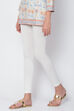 Off White Viscose And Lycra Leggings image number 2