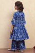 Blue Cotton Tiered Suit Set image number 4