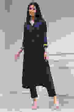 Indigo Blue Printed Straight Kurta image number 5