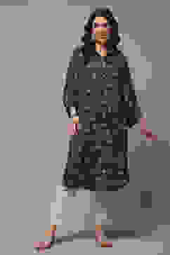 Indigo Rayon Straight Printed Kurta image number 1