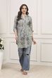 Green Cotton Printed Straight Kurti image number 5