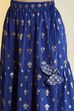 Blue Geometric Printed Cotton Lehenga Set image number 2