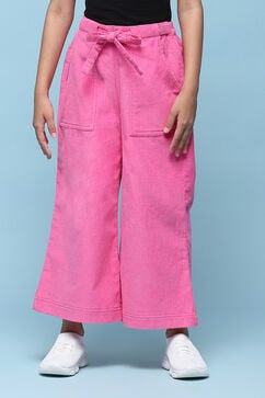 Pink Cotton Solid Pants image number 5