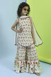 Off White Cotton Sharara Suit Set image number 6