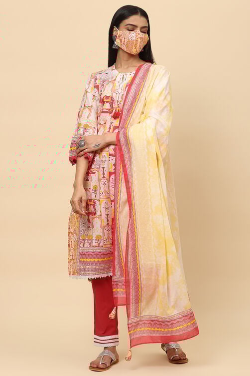 Indigo Cotton Straight Kurta Regular Pant Suit Set image number 0