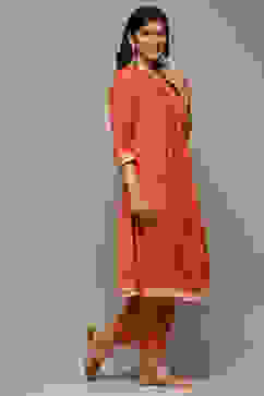 Terracotta Cotton Straight Yarndyed 2 Piece Set image number 5