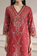 Blue Cotton Straight Printed Suit Set image number 1