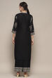 Black Cambric Straight Kurta Palazzo Suit Set image number 5