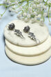 Mint Green Oxidised Stone Studded Geometric Jhumkas image number 2