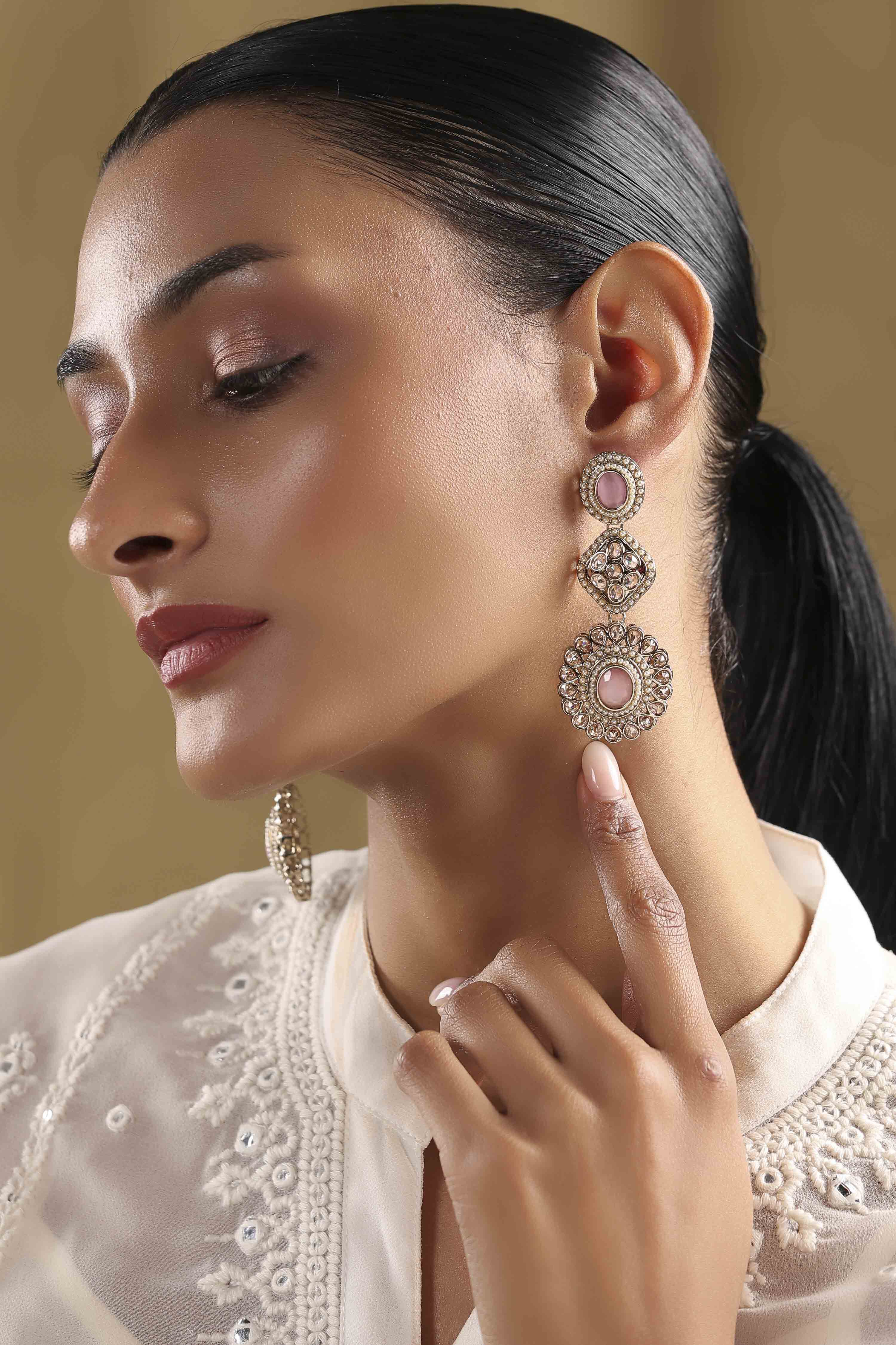 Light Pink Alloy Drop & Danglers image number 3