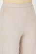 Beige Viscose Rayon Relaxed Pants image number 1
