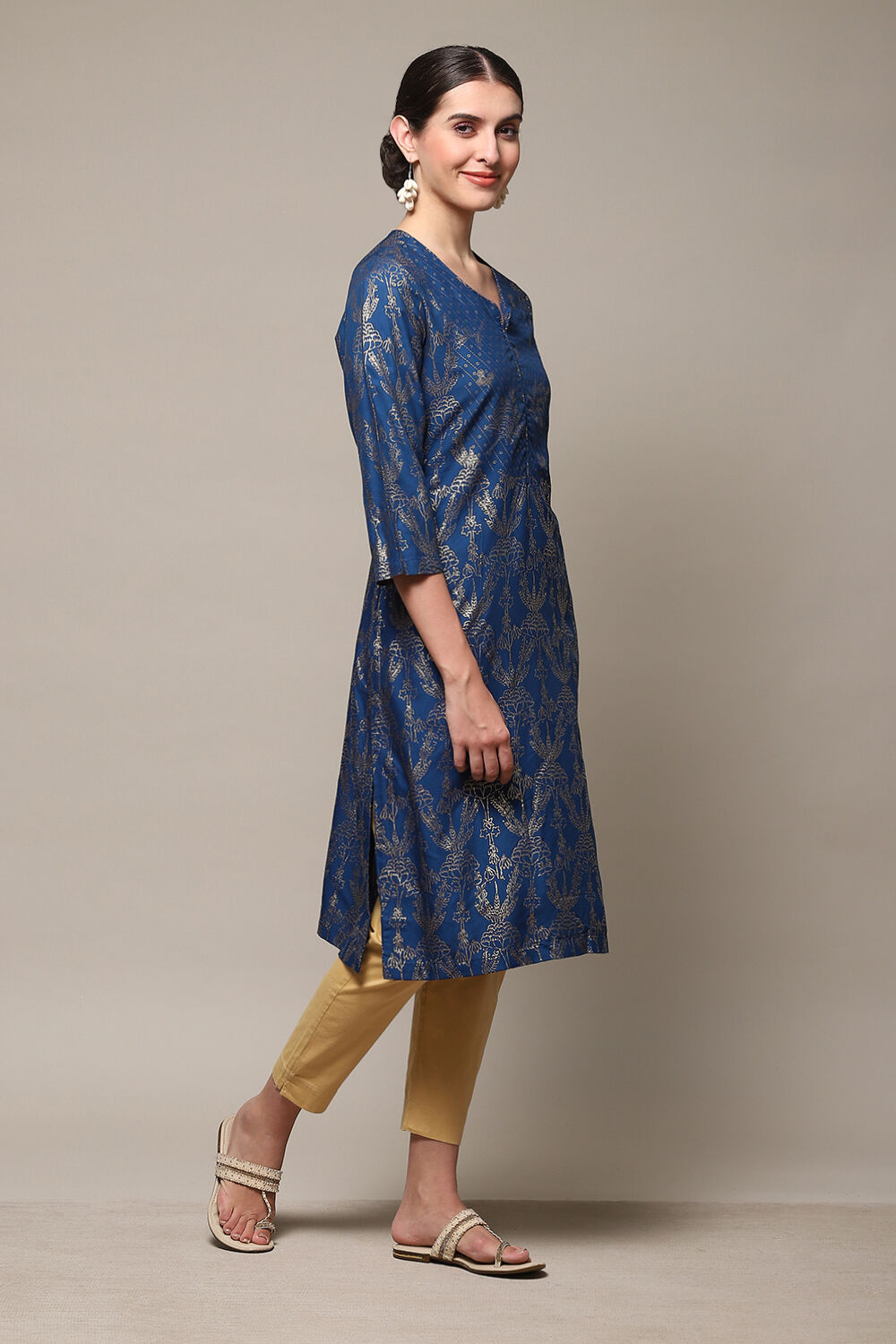 Blue Rayon Flared 2 Piece Set image number 3