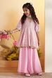 Pink Printed Peplum Kurta Set