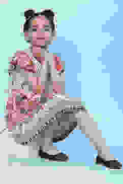 White Rayon A-Line Printed Dress image number 5