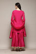 Fuchsia Viscose Blend Straight Kurta Garara Suit Set image number 4