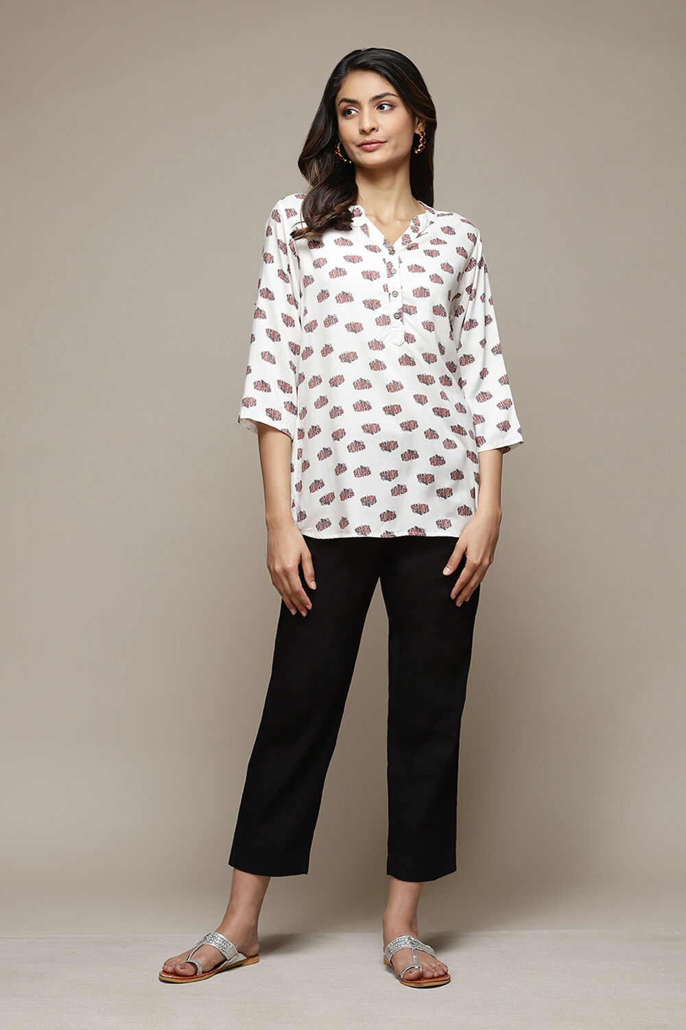 White Cotton Slim Pant image number 0