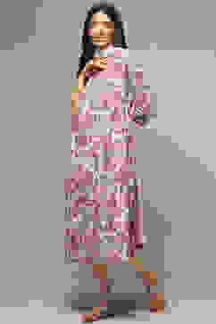 Beige Cotton Gathered Kurta Churidar Suit Set image number 5