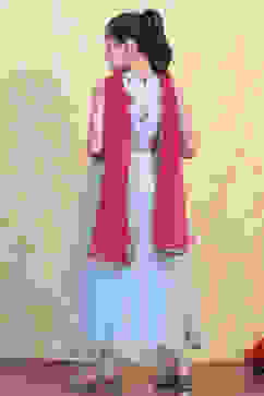 Sky Blue Printed Flared Lehenga Set image number 5