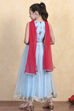 Sky Blue Cotton Lehenga Set image number 5