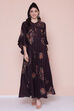 Brown Cotton Fusion Wear Dress image number 0