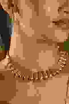 Gold Brass Necklace Set image number 1