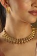 Gold Brass Necklace Set image number 1